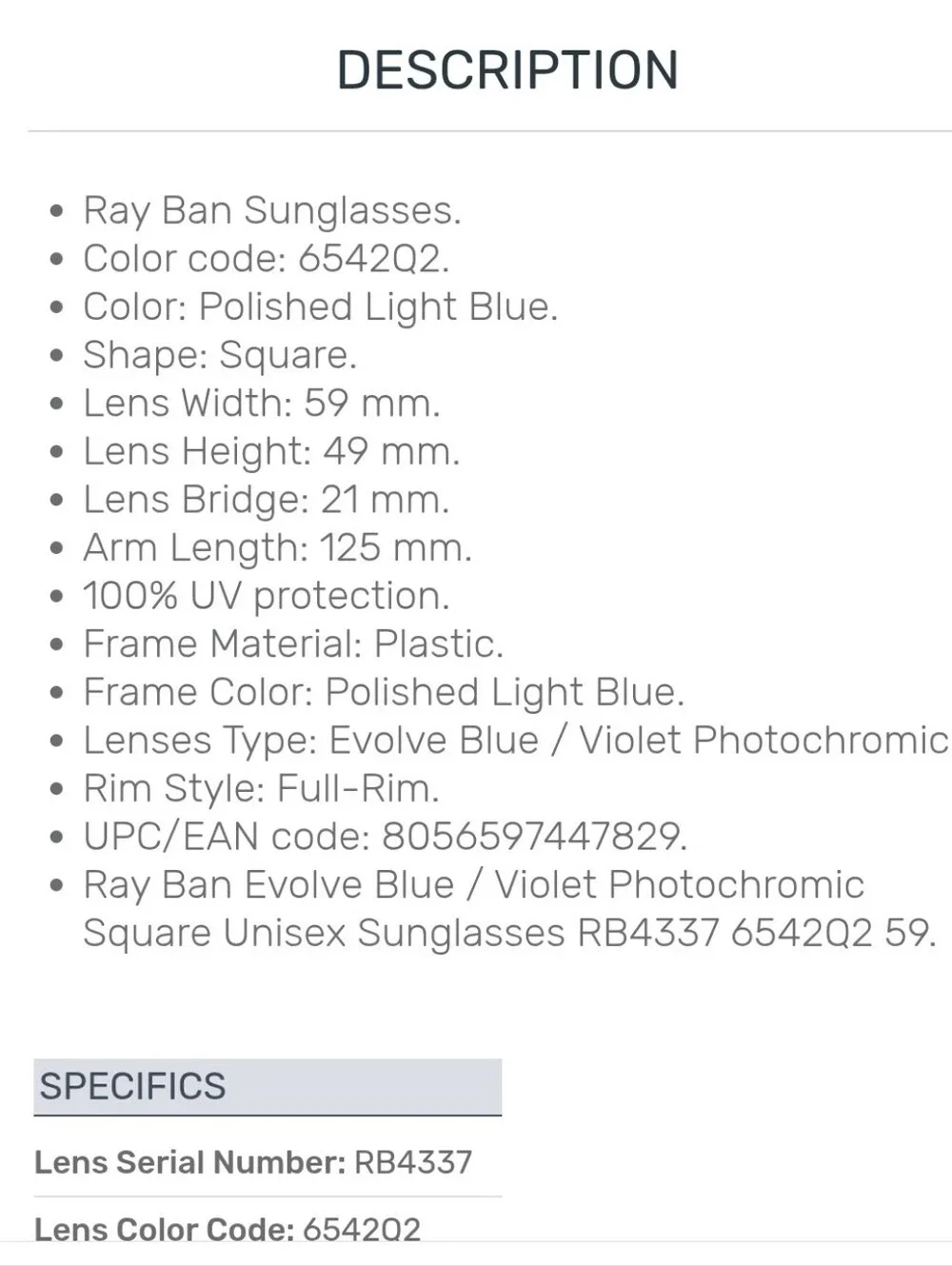 Ray Ban blue Evolve sunglasses Blue Photochromic Unisex Sunglasses
